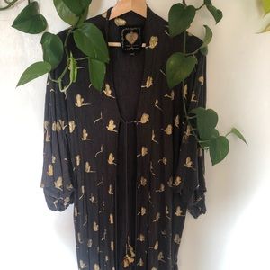 Z & L  Black and gold Kimono